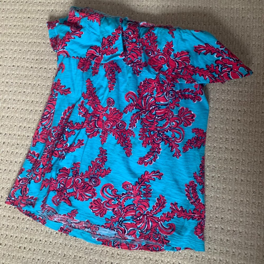 Lilly Pulitzer Ruffle Strapless Top Size S